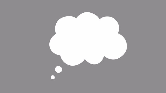 Motion graphic of a blank cloud shape bubble speech with an alpha channel