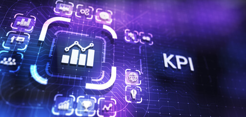 KPI - Key performance indicator. Business and industrial analysis. Internet and technology concept on virtual screen.