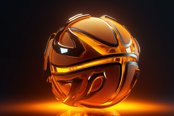 a basketball in 3d style, futuristic sports concept