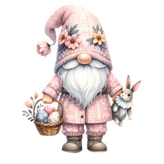 Cute Gnome Easter Day Clipart Illustration