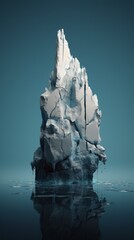 An Iceberg Floating in the Ocean With a Reflection on the Water