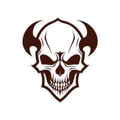 Monster Skull with Crossbones Illustration