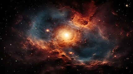 Fototapeta na wymiar A Close-up of a Swirling Nebula with a Star-Filled Background