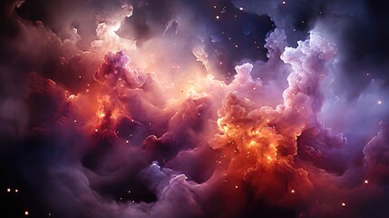 A Close-up of a Swirling Nebula with a Star-Filled Background