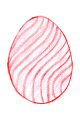 Drawing red Easter eggs isolated on transparent background.
