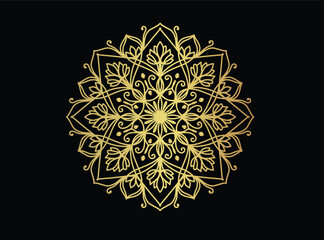 Vector golden luxury mandala background design template for use as elements and resources of Arabic patterns, wedding, and cultural decoration purpose