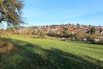 Fototapeta na wymiar Blick auf den Ort Heimsheim im Landkreis Pforzheim