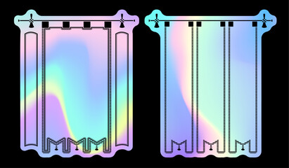 ホログラムステッカーデザインのフレームセット。