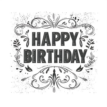 Retro Vibes: Typography Logo in Groovy, Vintage, and Cursive Fonts - 'HAPPY BIRTHDAY