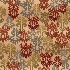 Seamless paisley embroidered floral motif pattern in vector, for design, fabric, wrapping, digital motif, background, wallpaper, print, clothing, etc.	