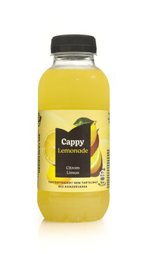 Cappy lemon juice bottle isolated on white background
