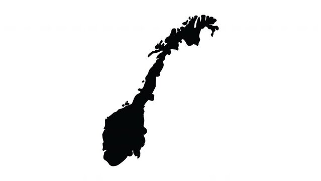 Animation forms a map icon for the country of Norway