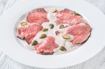 Portion of Vitello tonnato