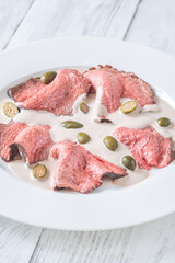 Portion of Vitello tonnato