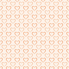 Valentine pattern seamless heart shape coral colors background.