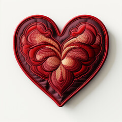 embroidered heart icon on isolated transparent background png