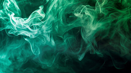 Abstract green turquoise shiny smoke background.