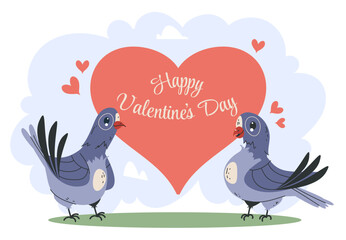 Valentine's day love bird dove romantic pigeon concept. Vector graphic design illustration