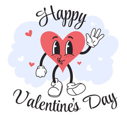 Fototapeta na wymiar Valentine's day love heart characters concept. Vector graphic design illustration