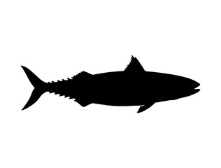 Mackerel Fish silhouette vector art white background