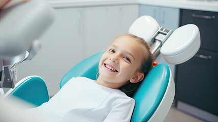 child girl waiting for dentist for mouth checkup, world Oral day, a world dentist day.