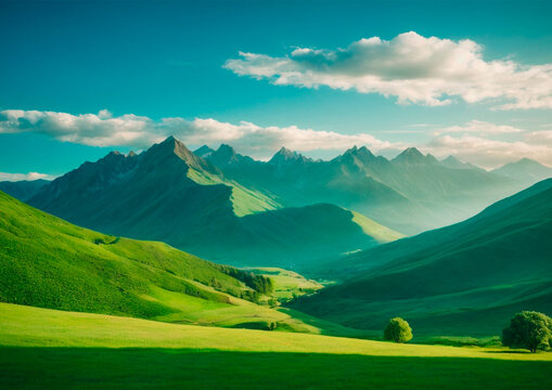 Green Mountains: Majestic Valley Landscape