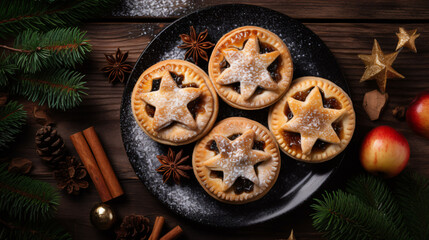 Traditional British Christmas pastry Mince Pies