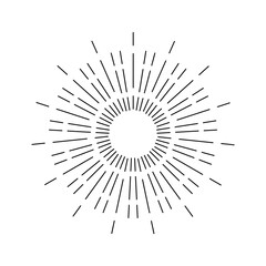 Sunburst round line vector icon