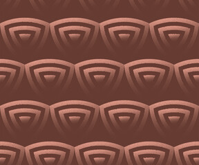 Abstract Shield Grid Vector Classic Seamless Pattern Trend Brown Background. Half Tone Art Illustration for Protection And Security Concept. Endless Graphic Abstraction Wallpaper Dot Work Texture