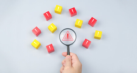 Warning system risk Cyber security on computer data alert access code hack threat attack malware spam website error for computer,laptop management maintenance service working software failure accident