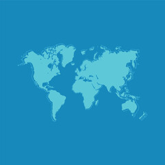 Fototapeta na wymiar A blue world map in vector