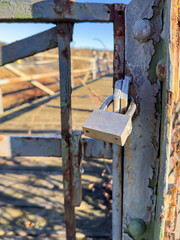 Locked rusty gate
