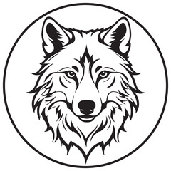 Wolf silhouettes and icons. Black flat color simple elegant white background Wolf animal vector and illustration.