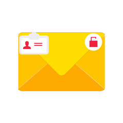 Letter envelope with paper document vector illustration. Closed, open with a message e-mail envelopes. Set mailbox vector icons in flat style. Email Envelope Icon