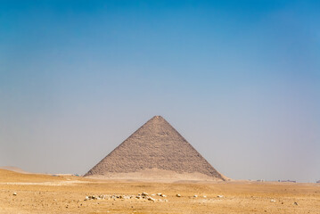 View of the Red Pyramid in Dahshur, Egypt