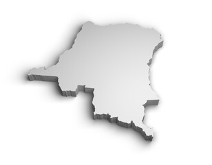 Fototapeta premium 3d Democratic Republic of the Congo map illustration white background isolate