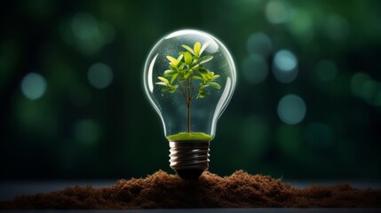 A Light Bulb With a Plant Inside of It