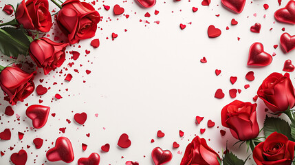 red rose petals on white background