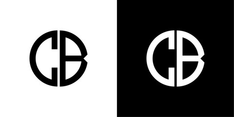 vector logo cb abstract combination of circles - obrazy, fototapety, plakaty