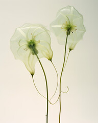 Ethereal Beauty: Delicate Green Flowers in a Vase