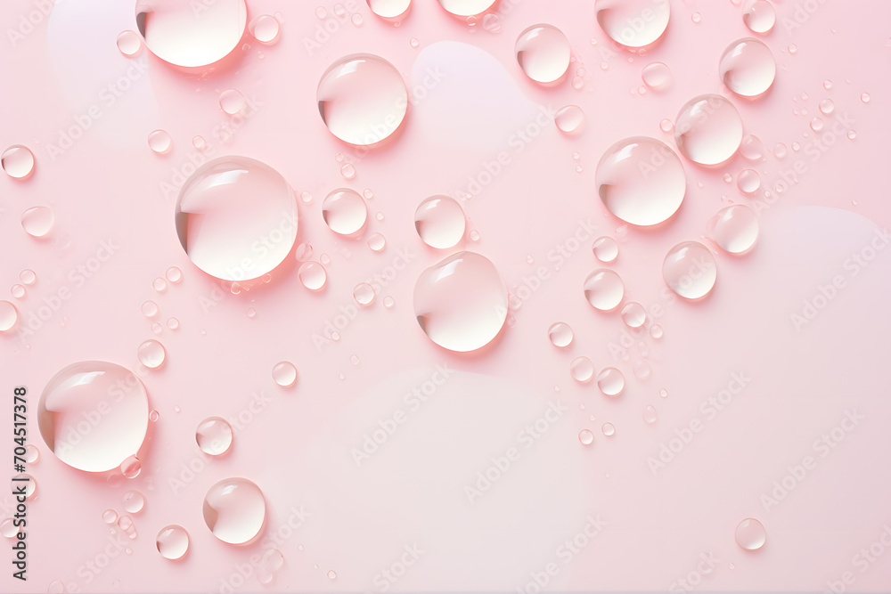 Wall mural pink bubbles water drops background