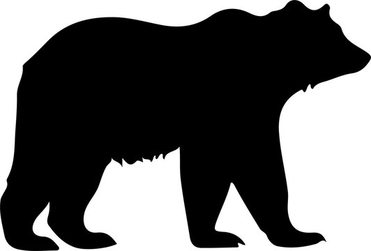 Black bear silhouette isolated on white