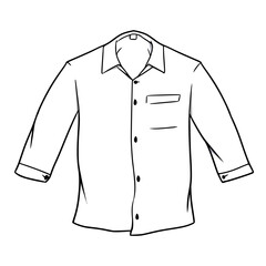 white long shirt illustration colored hand drawn vector