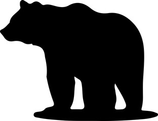 Black bear silhouette isolated on white