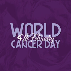World Cancer Day poster background template design with ribbon symbol vector illustration