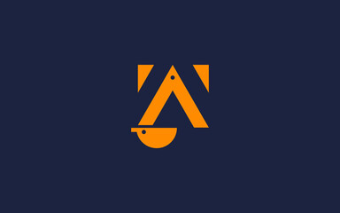 letter aa with excavator logo icon design vector design template inspiration
