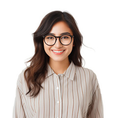 Image of young asian woman company worker. Isolated on transparent background.