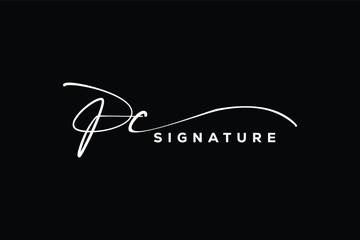 PC initials Handwriting signature logo. PC Hand drawn Calligraphy lettering Vector. PC letter real estate, beauty, photography letter logo design.