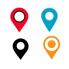 Map pin location icons. Modern map markers . Vector illustration on a white background. Flat design style modern icon, pointer minimal vector symbol, marker sign