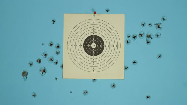 Trying to hit the target without success, failure concept. 4K stop motion animation